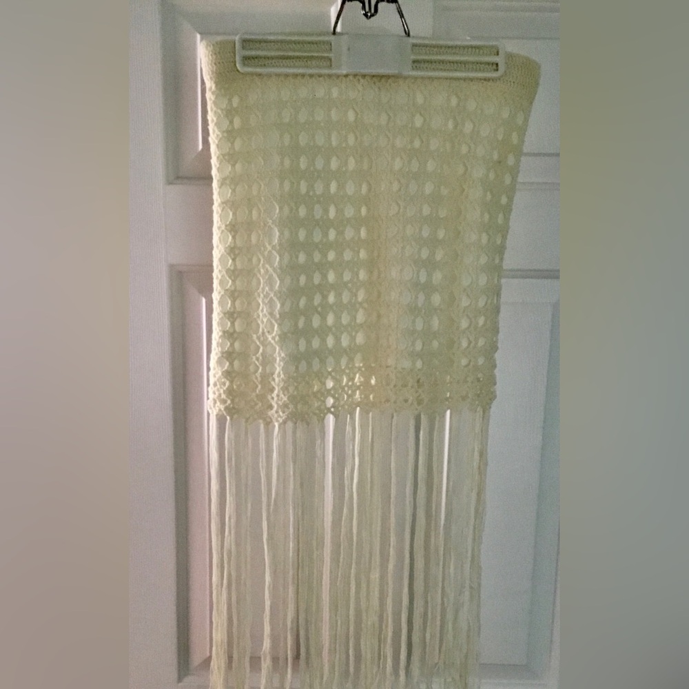 hazel Cream Crochet Mesh Skirt